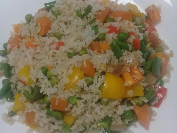 Easy Steps to Make Buttered Vegetable brown Rice. #Authormarathon which Delicious