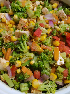 A picture of Warm broccoli paneer piri piri salad.