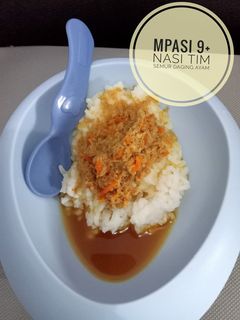 Foto resep MPASI 9-11M Nasi tim semur daging ayam