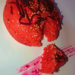 A picture of Savoury Steamed Red Velvet Cake.