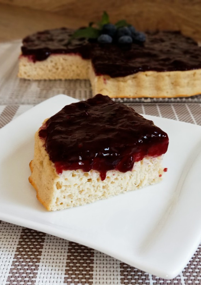 Una foto de Tarta de avena y queso batido%