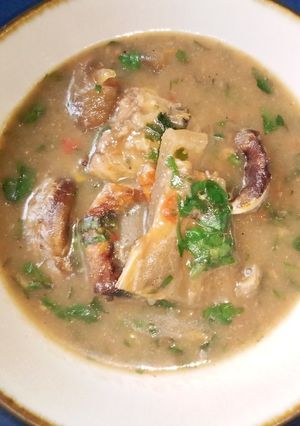 A picture of Holiday Nsala soup.