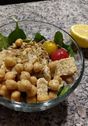 A picture of Lemon tempeh salad.