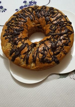 Una foto de Torta de peras y chocolate