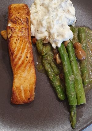 Foto resep Salmon Cream Mushroom sauce