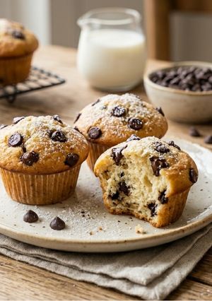 Una foto de Muffins de Vainilla con Chispas de Chocolate