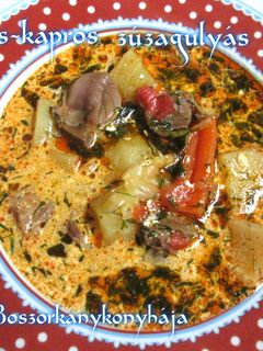 Tejfölös-kapros zúzagulyás recept fotója
