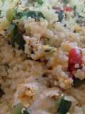 Falso cuscus con vegetales y cheddar