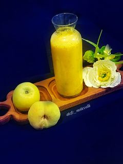 عکسی از دستور اسموتی سیب هلو زعفرانی