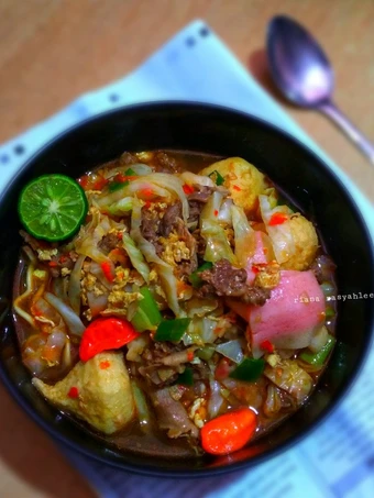 Langkah Mudah untuk Membikin Resep #Mie tek tek siram sapi yang Menggugah Selera Anti Ribet, Uenak Banget