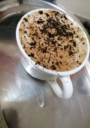 A picture of Ferrero Dalgona coffee #dalgonacoffeechallenge.
