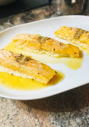 Φωτογραφία της συνταγής Ψητός, καραμελωμένος σολομός με σάλτσα πορτοκαλιού
