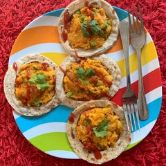 A picture of Leftover chapati Disc snack.
