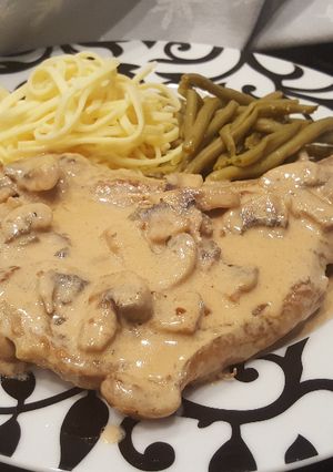 A picture of Veal Chops with Parmesan and Mascarpone Cream Sauce.