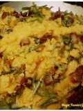 Patatas pelonas con espárragos silvestres y torreznos