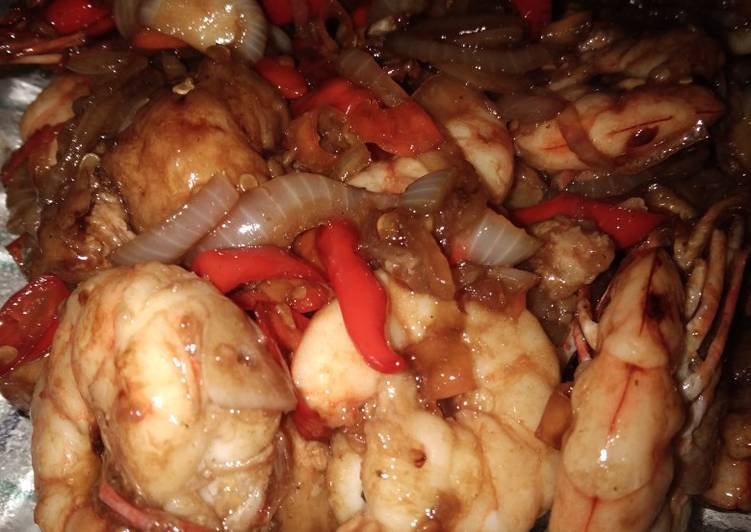 Udang saos tiram ala titis
