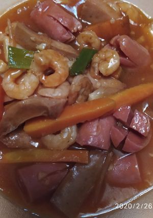Foto resep Sosis udang asam manis