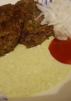 A picture of Kachay Qeema ka kebab.