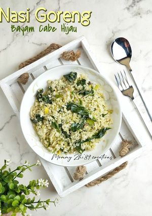 Foto resep Nasi Goreng Bayam Cabe Hijau