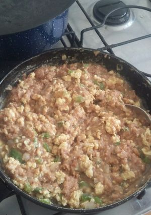 Una foto de Huevitos con frijoles