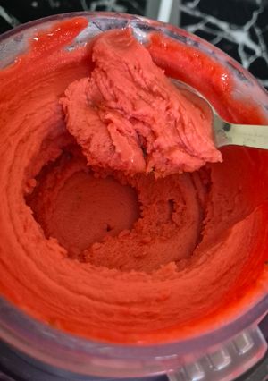 Une photo de Sorbet fraise 🍓 au ninja swirl