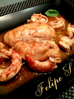 Una foto de Lomo merluza en salsa con gambones