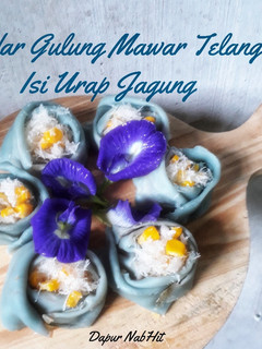 Foto resep Dadar Gulung Bunga Telang Isi Urap Jagung