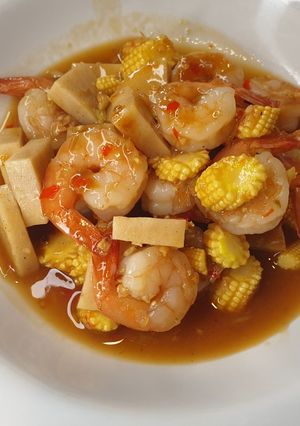 รูปของ กุ้งผัดพริกน้ำมันหอย คีโต