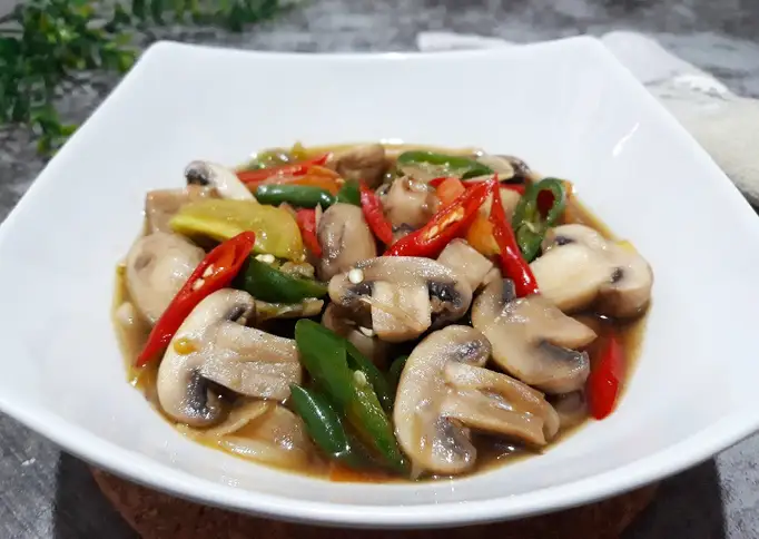 TUMIS JAMUR KANCING CABE HIJAU (Jamur Champignon)