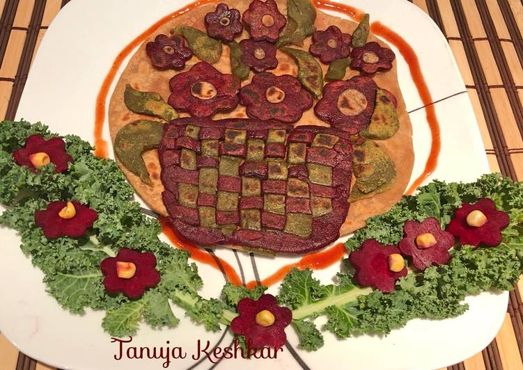 Recipe of Ultimate Kele,spinach,beetroot quinoa,oatmeal paratha