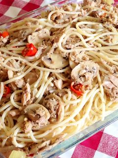 Foto resep Spaghetti Tuna Jamur Aglio Olio