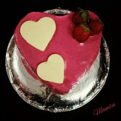 A picture of Strawberry Cake - without Egg and Oven.
