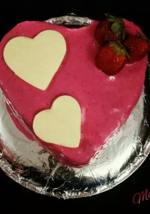 A picture of Strawberry Cake - without Egg and Oven.