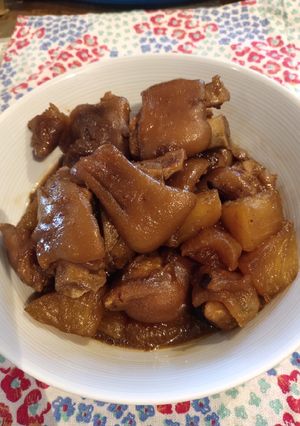 A picture of Braised Pork Feet with Daikon.