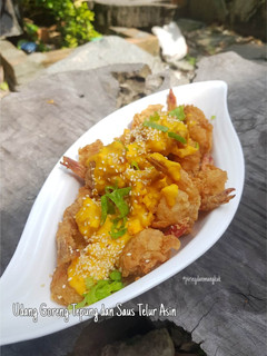 Foto resep Udang Goreng Tepung dan Saus Telur Asin Asli