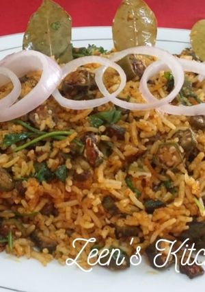 A picture of Tawa Bhindi Pulao.
