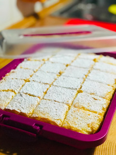 A picture of Amie’s BROWNIEs (but) with white chocolate.