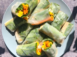 Mango, Chicken and Veggie Summer Rolls