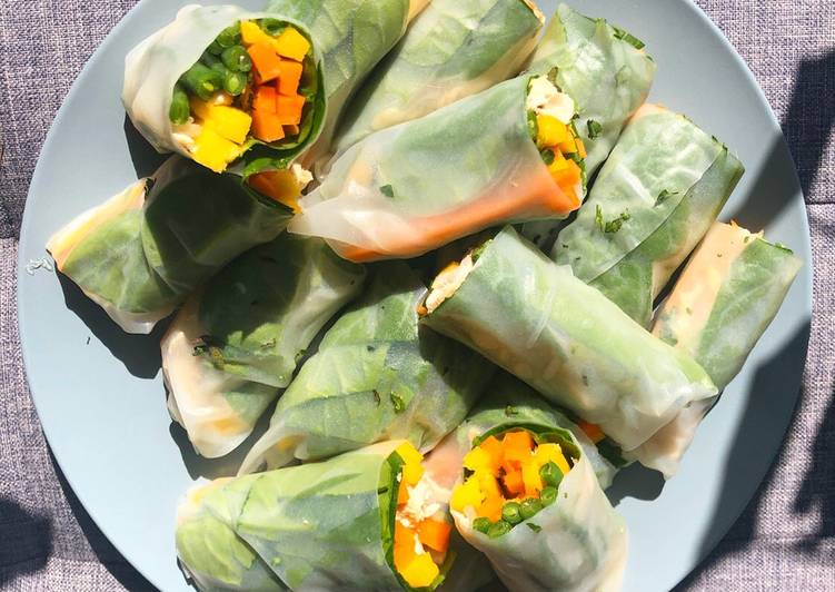 Step-by-Step Guide to Make Super Quick Homemade Mango, Chicken and Veggie Summer Rolls