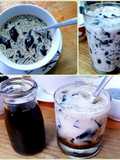 Grass Jelly with Brown Sugar and Milk ❤ Yummy!!!