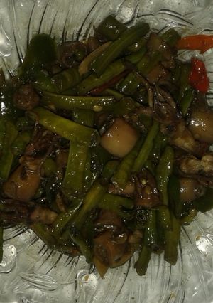 Foto resep Tumis cumi asin kacang panjang