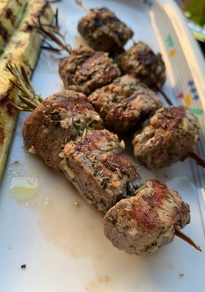 A picture of BBQ Rosemary lamb skewer.