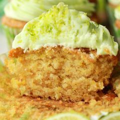 A picture of Vickys Key Lime Cupcakes, GF DF EF SF NF.