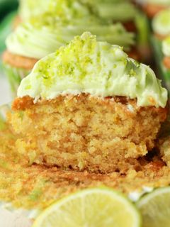 A picture of Vickys Key Lime Cupcakes, GF DF EF SF NF.