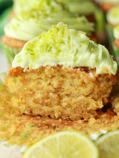 A picture of Vickys Key Lime Cupcakes, GF DF EF SF NF.