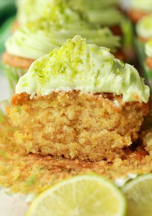 A picture of Vickys Key Lime Cupcakes, GF DF EF SF NF.