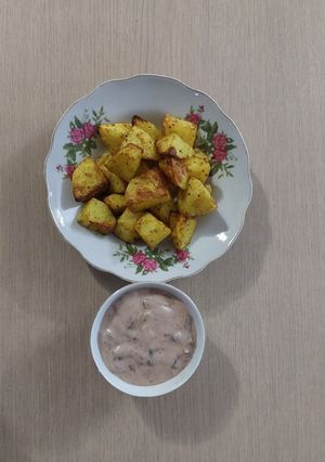 عکسی از دستور سیب زمینی تنوری با سس قارچ