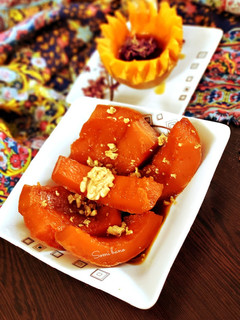 عکسی از دستور کدو حلوایی با شیره انگور