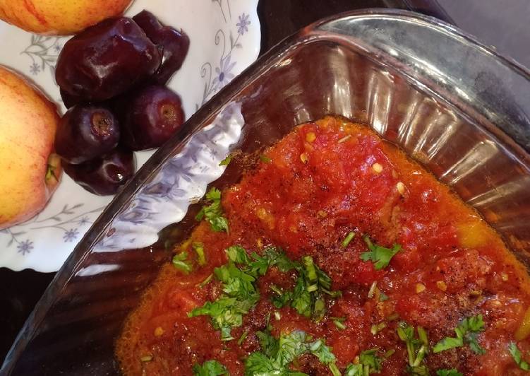 Recipe of Perfect Kabab WID 🍅 chatni