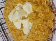 Una foto de risotto zapallo